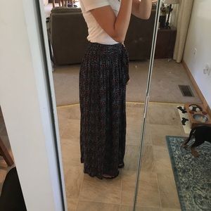 AE high waisted maxi skirt button up front